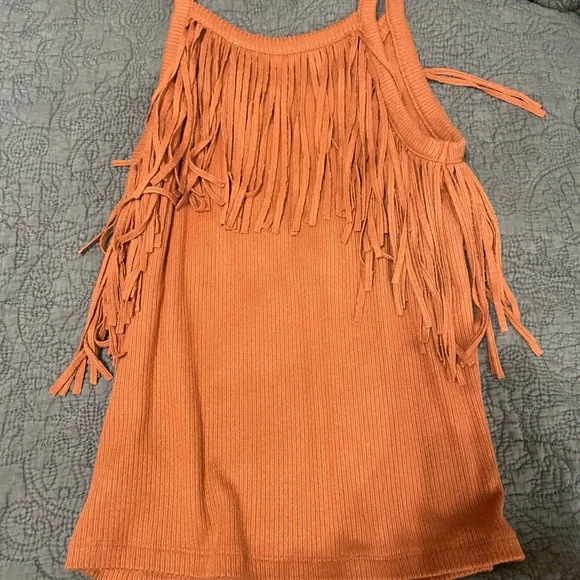 Idyllwind Rust Fringe Tank Top - Picture 2 of 3